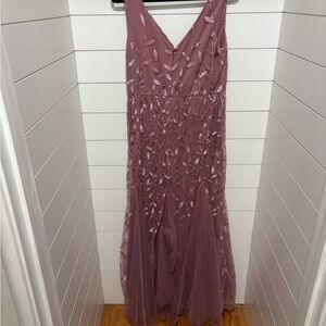 Pink Sequin Embellished Sleeveless Maxi Dress